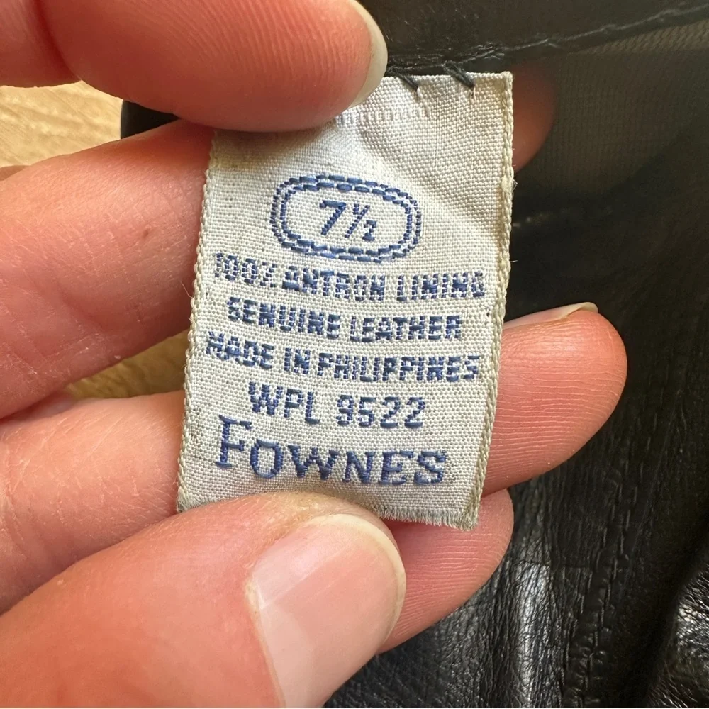 Vintage Fownes Black Leather Gloves